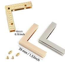 2pcs Metal Rectangular Protector Clips, Handbag Notebook Corner Guards, Shoulder Bag Rivet Decorative Accessories, Luggage Hardware - Multicolor - View 6