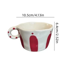250ml 條紋咖啡杯 拿鐵杯 精緻辦公飲水杯 極簡手繪杯 創意下午茶杯 家用陶瓷杯 居家生活飲具 開學用品 節日禮物 - 彩色 - 查看 10