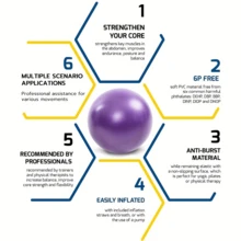 1pc Multicolor Mini 25cm Anti-Burst PVC Yoga Ball, Mini Yoga Ball, Pilates Ball, Gymnastics Small Fitness Ball - Multicolor - View 9