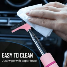 1pc Multifunctional Car Rearview Mirror Extendable Windshield Wiper Squeegee, Windshield Cleaning Brush, Extends Up To 98cm - Multicolor - View 6