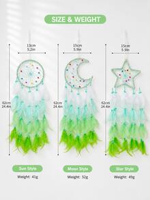 1pc Dreamy Feather Dream Catcher Wall Hanging Decor For Children's Room, Bedroom, Girly Style, Popular Ins Style Chime Wall Ornament - Multicolor - View 9