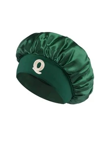 1 pieza Gorro de dormir de satén para mujer con letra personalizada 'A-Z' - Gorro elástico suave para cabello rizado & trenzado, sombrero de playa de verano & accesorio de ropa de dormir - Multicolor - Ver 19