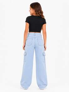 Tween Girls Jeans - Light Wash - View 2