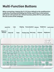 AKKHOO Rechargeable Silent Wireless Bluetooth Keyboard Mouse Set, Mini Portable For Office Use With /Phone/Computer/Tablet - View 8