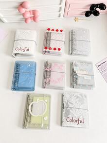 M5 Binder Mini Loose Leaf Notebook, Transparent Cute Cover 5 Ring Pocket Organizer, Refillable Inner Pages, Sticker Storage, Photo Card Collection, Study Notes, School Supplies, Back To School Season - Duose - View 2