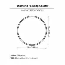 8件套书本与小猫钻石画杯垫套装，圆形亮面钻石，强力背胶，工具齐全，适合初学者，减压手工，新年、情人节、圣诞节、教师节礼物，家居装饰杯垫，送给家人、朋友、女朋友、老师 - 彩色 - 查看 3