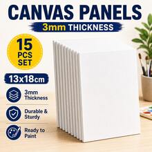 20pcs 4x4 Inch Mini White Canvas Panels, Suitable For Watercolor, Acrylic And Oil Painting Creation, Portable Painting Surface For Artists, Home And Studio Use - Multicolor - View 11