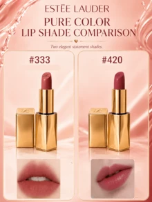 Estée Lauder 雅詩蘭黛 Pure Color 霧面唇膏 #402，正裝 3.5g，試用裝 2.8g，持久顯色，輕盈絲絨觸感，保濕霧面，易上妝，適合初學者 - 緞光#420 - 查看 4