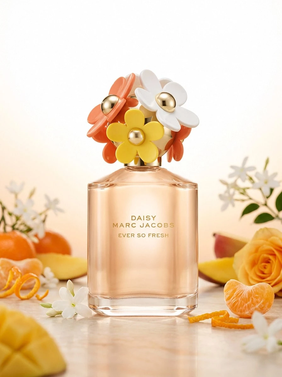Marc Jacobs Daisy Ever So Fresh 女士淡香水喷雾 EDP 香水,0.33盎司/10毫升,1盎司/30毫升,2.54盎司/75毫升,芒果、玫瑰水和羊绒木香调,持久留香。适合送给女友、妻子、母亲、朋友,生日、毕业派对、旅行、露营、户外活动、校园旅行、节日、周年纪念、秋季、圣诞节、秋季妆容等场合。 - Ever So Fresh EDP - 查看 1