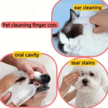 Cat And Dog Universal Ear Cleaning Cotton Pads, Pet Ear And Teeth Cleaning Cotton Pads, Soft Texture, Convenient To Use, Fresh Scent, Removes Food Residue, Gentle Nature, Suitable For Daily Cat And Dog Ear And Teeth Care - Multicolor - View 2