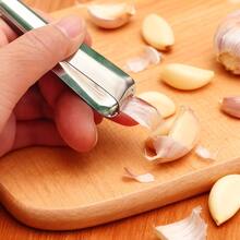 2/1pc Stainless Steel Garlic Peeler Tongs, Effortless Sharp Grip Design, Rust-Proof Polished Metal Garlic Skin Remover, Minimalist Kitchen Tool For Home Cooking And BBQ Food Prep - Silver - View 9
