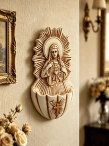 Elegant Wall-Mounted Decorative Resin Holy Water Basin, Suitable For Church, Home, And Room Decoration. - Multicolor - View 9
