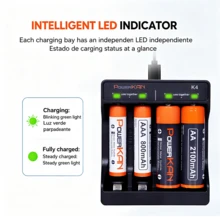 POWERKAN K4 輕巧智慧充電器：USB C 快充 AA/AAA 充電電池，LED 狀態指示燈，居家、辦公與旅行必備配件 - 否 - 查看 7