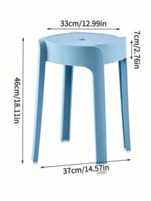 1 Piece, 5 Pieces Integrally Molded Plastic Round Stools, Multiple Colors Available, Hollow Round Seat With Anti-Slip Stool Legs, Stackable For Space-Saving Storage, Simple Tall Stools For Adults, Suitable For Dining Rooms, Living Rooms And Bathrooms - Multicolor - View 5