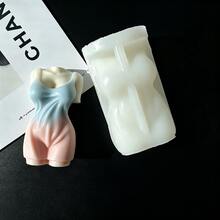 1pc Silicone Candle Mold Human Body Shape DIY Sexy Female Soap Plaster Making Tool Muscular Man Home Decor Candlelight Dinner Aromatherapy Candle Making Creative Gift - White - View 3
