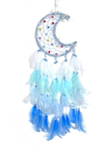 1pc Dreamy Feather Dream Catcher Wall Hanging Decor For Children's Room, Bedroom, Girly Style, Popular Ins Style Chime Wall Ornament - Multicolor - View 10