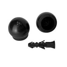 Kit With 6 Simple Curtain Rod Supports Pair With 19mm End - Black - View 10