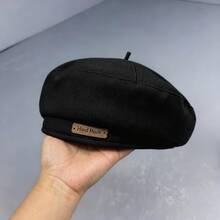 1/2 piezas - Boina francesa de gran tamaño para mujer, boina de mezcla de lana vintage de moda, gorro de artista suave que estiliza el rostro, versátil y elegante para otoño e invierno - Multicolor - Ver 8