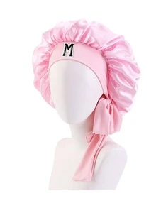 1pc Women's Satin Bow Long Tie Sleep Cap, Adjustable Sleep Cap, Suitable For Curly Hair, Silky Anti-Static Night Headscarf, Sleep Hair Care Cap - Multicolor - View 14