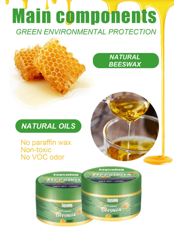JAYSUING 100ml Wooden Scratch Repair Beeswax, Solid Wood Floor & Furniture Light Scratch Repair & Waxing Maintenance