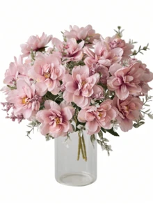 Artificial Peony Flowers, Silk Flowers, Faux Peony Bouquet, Suitable For Farmhouse Home Decor, Bohemian Wedding Table Centerpiece Decoration, Bulk Artificial Plastic Flowers For Vase Decoration - Baby Pink - View 4