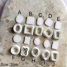 Geometric French Frame Style Soft Clay Mold, High Precision Cutting Mold, Handmade Gift Jewelry Pendant Clay Cutting Tool DIY Creative Decoration Earrings, Brooch, Clay Sculpture Making Mold - White - View 13