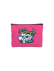 Golf Ball Theme Printed Sports Pouch, "Just Here For Mini Golf" Letter Print Storage Bag, Portable Makeup Bag, Toiletry Storage Bag, Golf Ball Essential Cartoon Print Storage Bag, Portable Makeup Bag, Fun Letter And Golf Theme Pattern, Large Capacity Storage Bag, Golf Tool Storage Bag, Suitable For Golf Course, Driving Range, Country Club - Multicolor - View 18