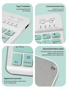 AKKHOO Rechargeable Silent Wireless Bluetooth Keyboard Mouse Set, Mini Portable For Office Use With /Phone/Computer/Tablet - View 3