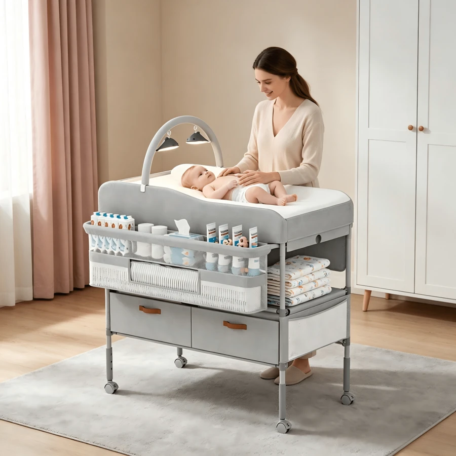 Diaper Changing Table - Grey - View 1