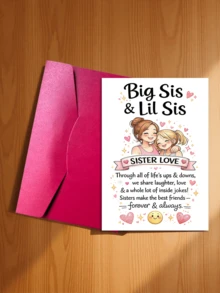 1pc "Sisters" Greeting Card With Envelope - Thoughtful Gift For Sisters, Celebrating Sisterly Love, Suitable For Birthday And Special Occasions, Blank Inside - View 25
