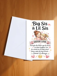 1pc "Sisters" Greeting Card With Envelope - Thoughtful Gift For Sisters, Celebrating Sisterly Love, Suitable For Birthday And Special Occasions, Blank Inside - View 18
