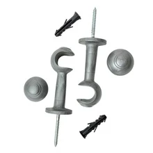 Kit With 6 Simple Curtain Rod Supports Pair With 19mm End - TITANIUM - View 11