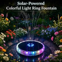 WNRISELA Solar Fountain With Color-Changing LED Ring Lights, 6 Water Spray Nozzles, Floating Solar Water Pump For Bird Bath, Pond, Pool & Garden Decor, Auto Night Lighting - Colorful Fountain - View 7