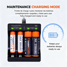 POWERKAN K4 輕巧智慧充電器：USB C 快充 AA/AAA 充電電池，LED 狀態指示燈，居家、辦公與旅行必備配件 - 否 - 查看 8