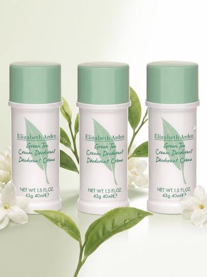 Elizabeth Arden Green Tea 3 Pcs Set For Women(Cream Deodorant 40ml*3) 1.5oz/40ml*3 - Perfume For Long Lasting Suitable For Birthday, Office, Gift, Daily Use