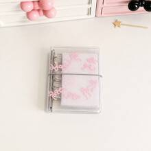 M5 Binder Mini Loose Leaf Notebook, Transparent Cute Cover 5 Ring Pocket Organizer, Refillable Inner Pages, Sticker Storage, Photo Card Collection, Study Notes, School Supplies, Back To School Season - Duose - View 6