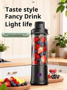 LEVIATECH Wireless Portable Blender 450ml USB Rechargeable Mini Juicer Cup, 12-Blade, Suitable For Fruit, Vegetable, Milkshake, Travel Kitchen Blender - Below 0.5L - View 4