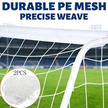 2pcs Football Replacement Net, Summer Promotion Gift, 3v3 Size Barrier Net, Without Ball Frame And Stand, Adult Football Training Equipment, Individually Packaged - White - View 4