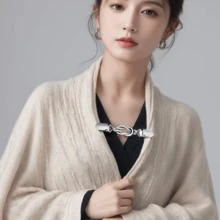 1 Buah/2/4 Buah Klip Sweater Tanpa Jahitan yang Tidak Merusak, Klip Syal Rantai Bunga Perak, Gesper Pengencang Ujung Kemeja, Aksesori Pengencang Pinggang Gaun - MultiWarna - View 5