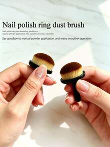 Adjustable Finger Ring Nail Dust Brush, Soft Gradient Bristle Nail Powder Cleaning Brush, Portable Nail Tool For Removing Nail Debris, Comfortable Finger Ring Design Nail Powder Application Brush, Professional Salon DIY Nail Supplies - Multicolor - View 5