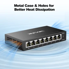 Conmutador divisor Gigabit de 8 puertos, montaje en pared y escritorio, plug-and-play, carcasa de metal duradera - Tipo de Enchufe A USA (110-127V) - Ver 6