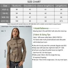 Glazenia Women's New Elegant Epaulet Design Stand Collar Fitted Jacket - Khaki - View 4