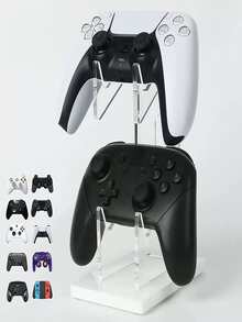Dual Controller Stand, Game Controller Holder, Dual Control Bracket, Compatible With PS4/PS3/, One, Desktop Game Pad Stand And Accessories, Building Your Gaming Fortress - Transparent - View 16