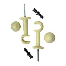 Kit With 6 Simple Curtain Rod Supports Pair With 19mm End - STRAW - View 11