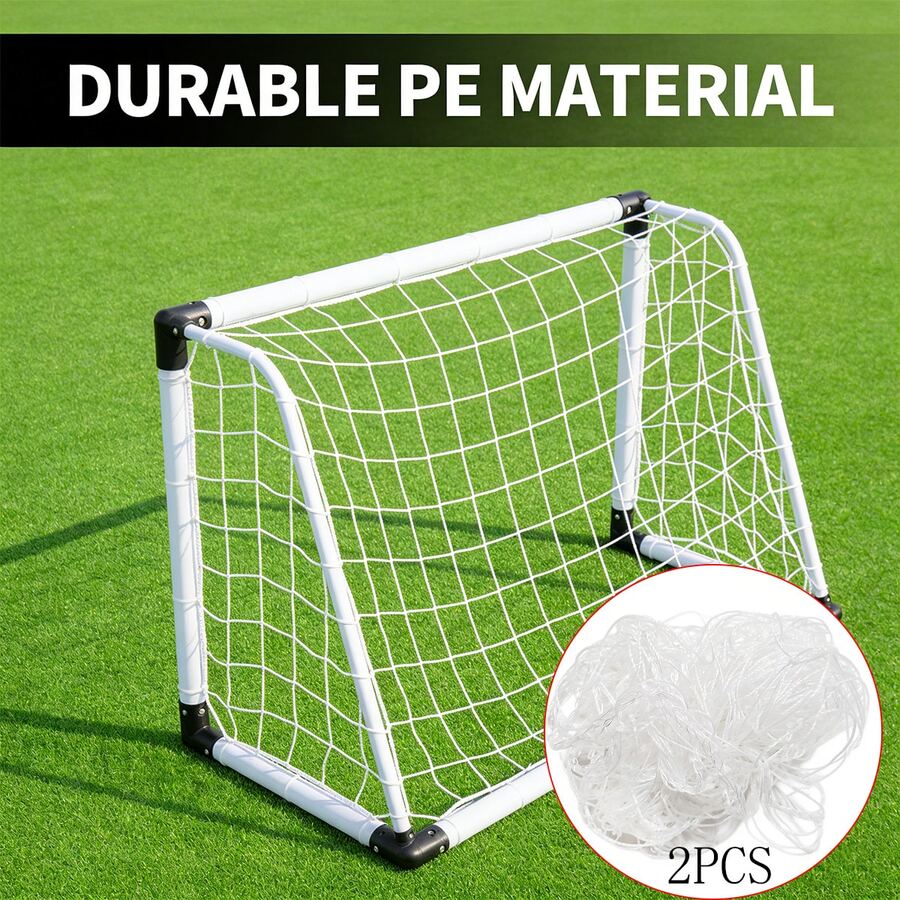 2pcs Football Replacement Net, Summer Promotion Gift, 3v3 Size Barrier Net, Without Ball Frame And Stand, Adult Football Training Equipment, Individually Packaged