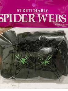 1pc, 20/40/60/100g Spider Web Halloween Decoration, Comes With Realistic Spider, Super Elastic Spider Web, Suitable For Halloween Indoor And Outdoor Party Supplies - A-Black - View 3