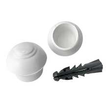 Kit With 6 Simple Curtain Rod Supports Pair With 19mm End - White - View 4