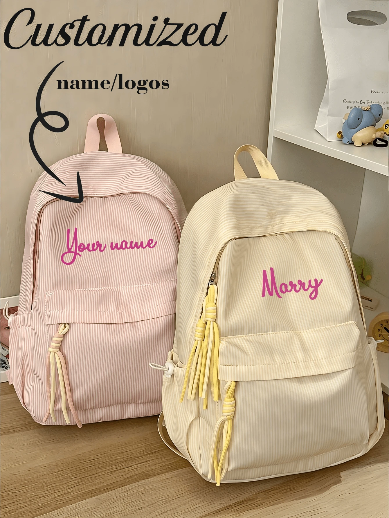 New Fresh Sweet Cute Women's Backpack, High-End Large Capacity Student School Bag, Suitable For Middle School, High School And College Students, Back To School Season, Waterproof - Multicolor - View 1