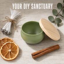 HIZTGHC 54pcs/Set DIY Candle Making Kit, 10 Durable Candle Jars With Wood Grain Lids, Includes Complete Matching Handmade Accessories, Suitable For Customized Handmade Gifts, Birthday And Holiday Party Decorations - 54pcs/Set - View 12