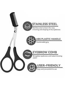 Eyebrow Trimming Scissors With Built-In Brow Comb Design, Precise Eyebrow Shaping Without Skin Pinching, Easily Create Natural Brow Shape, Sharp And Durable, Rust-Resistant, Comfortable Grip And Easy Operation, Suitable For Daily Makeup, Beauty Grooming And Beginner Use, Compact And Portable, Easy To Store, Essential Beauty Tool And Exquisite Gift For Girls, Back To School Season Essential, Teacher Gift, Back To School Season Essential - Multicolor - View 6